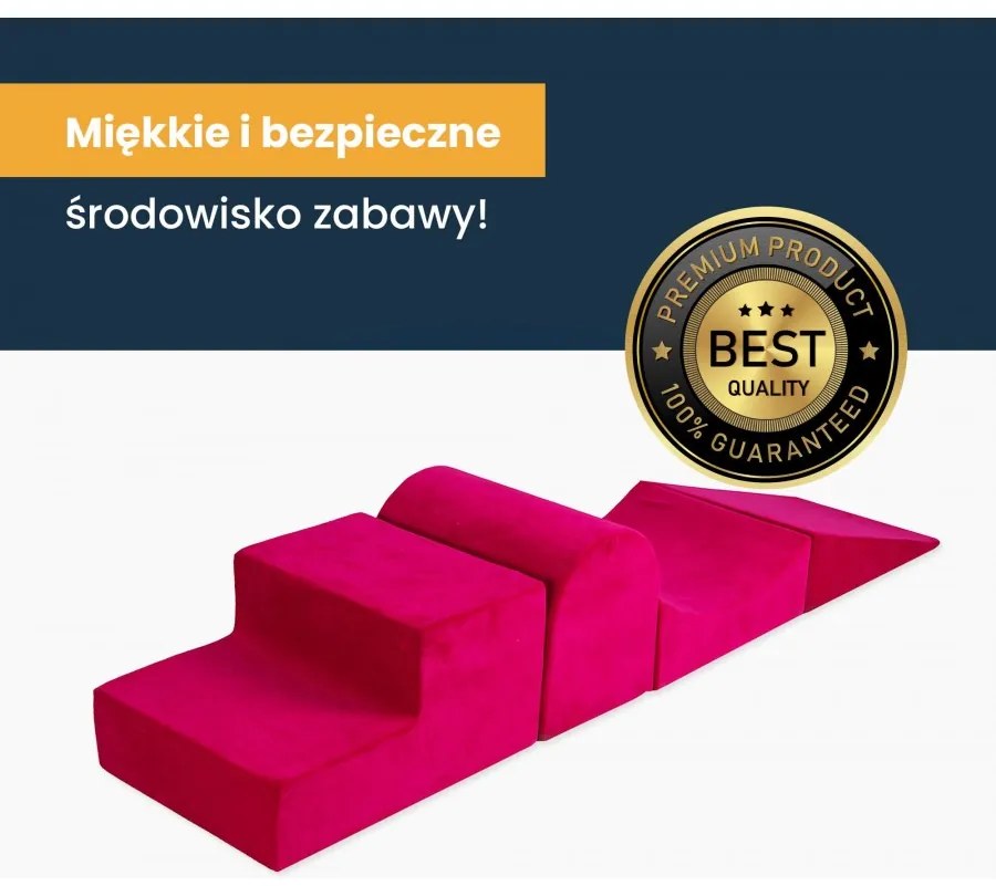 Piankowy 4-elementowy zestaw do zabawy, plac zabaw dla dziecka, welurowy, jasnoszary - meowbaby®