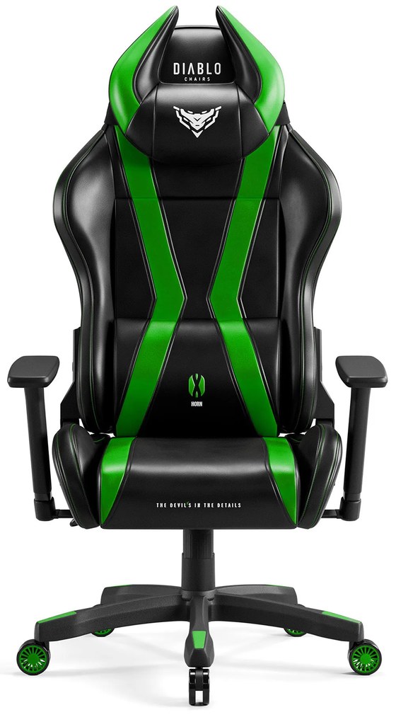 Fotel gamingowy Diablo X-Horn 2.0 Normal Size, czarno-zielony