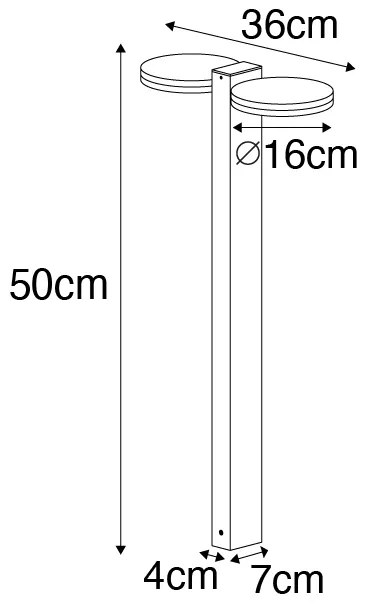 Stojąca lampa zewnętrzna brązowa rdza 50 cm w tym LED 2-światła IP44 - Esmee