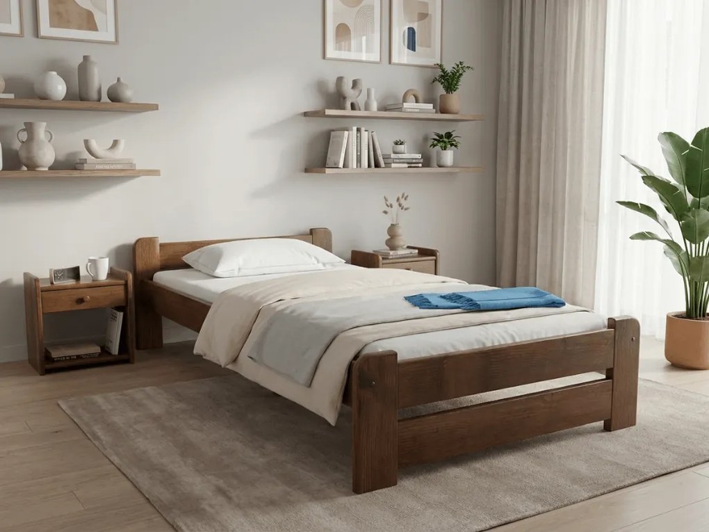 Łóżko Emily 80 x 200 cm, dąb Stelaż: Ze stelażem listwowym rolowanym, Materac: Materac Sommera