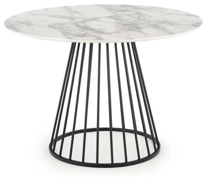 Stół do jadalni SEREIN w dekorze biały marmur/czarny