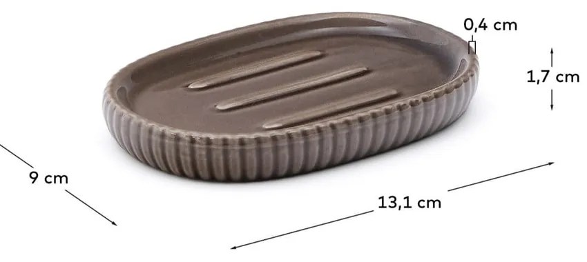Ciemnobrązowa ceramiczna mydelniczka Selime – Kave Home