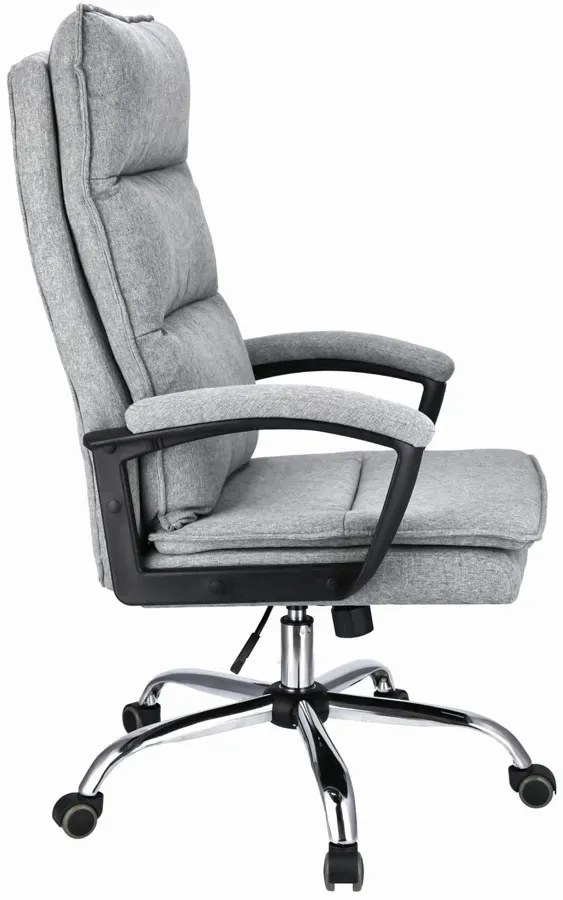 Jasnoszary fotel obrotowy tapicerowany T9-E33