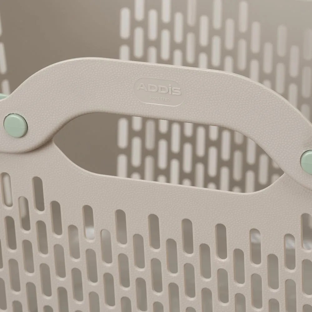 Jasnobrązowy plastikowy kosz na pranie 45 l – Addis