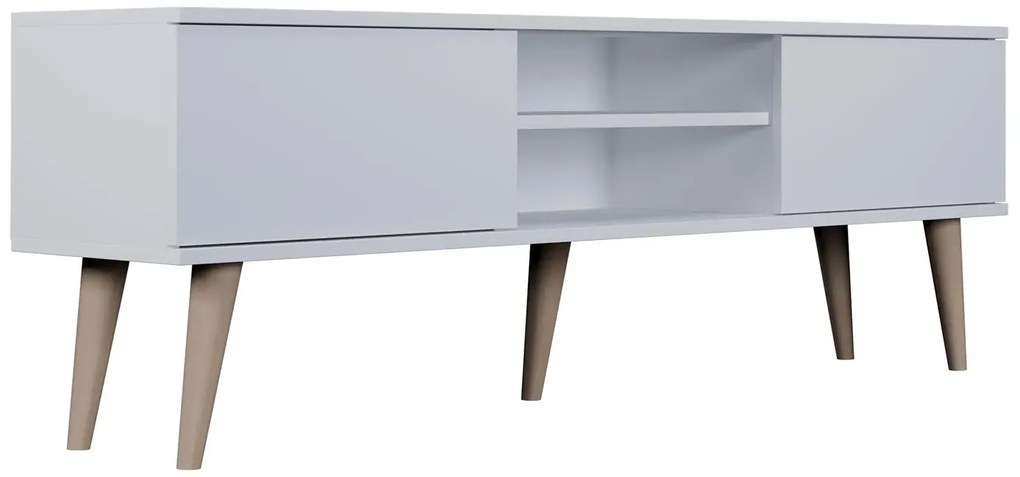 Biała szafka RTV na nóżkach - Dubby 5X 160 cm