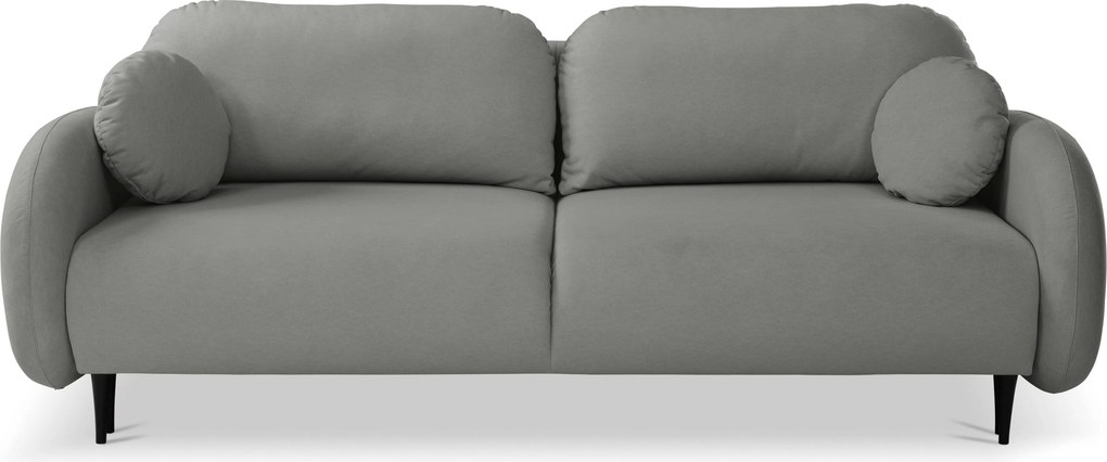 Masseno Sofa AGIO z funkcją spania i pojemnikiem na pościel, Rozkładana sofa - Szary, CASTEL 93