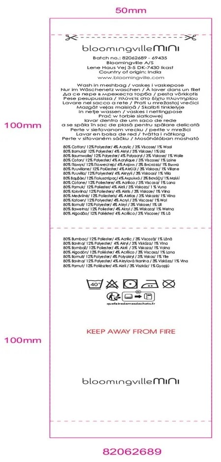 Biały koc dziecięcy 130x160 cm Sweets – Bloomingville Mini