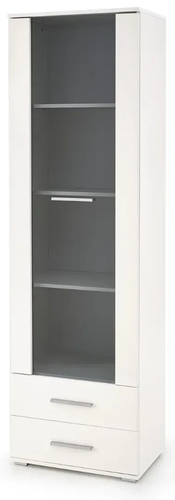 Witryna do salonu LIMA W-1 biała HALMAR