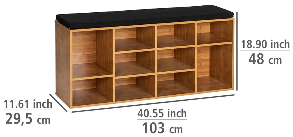 Szafka na buty z materiałowym siedziskiem LOFT, WENKO