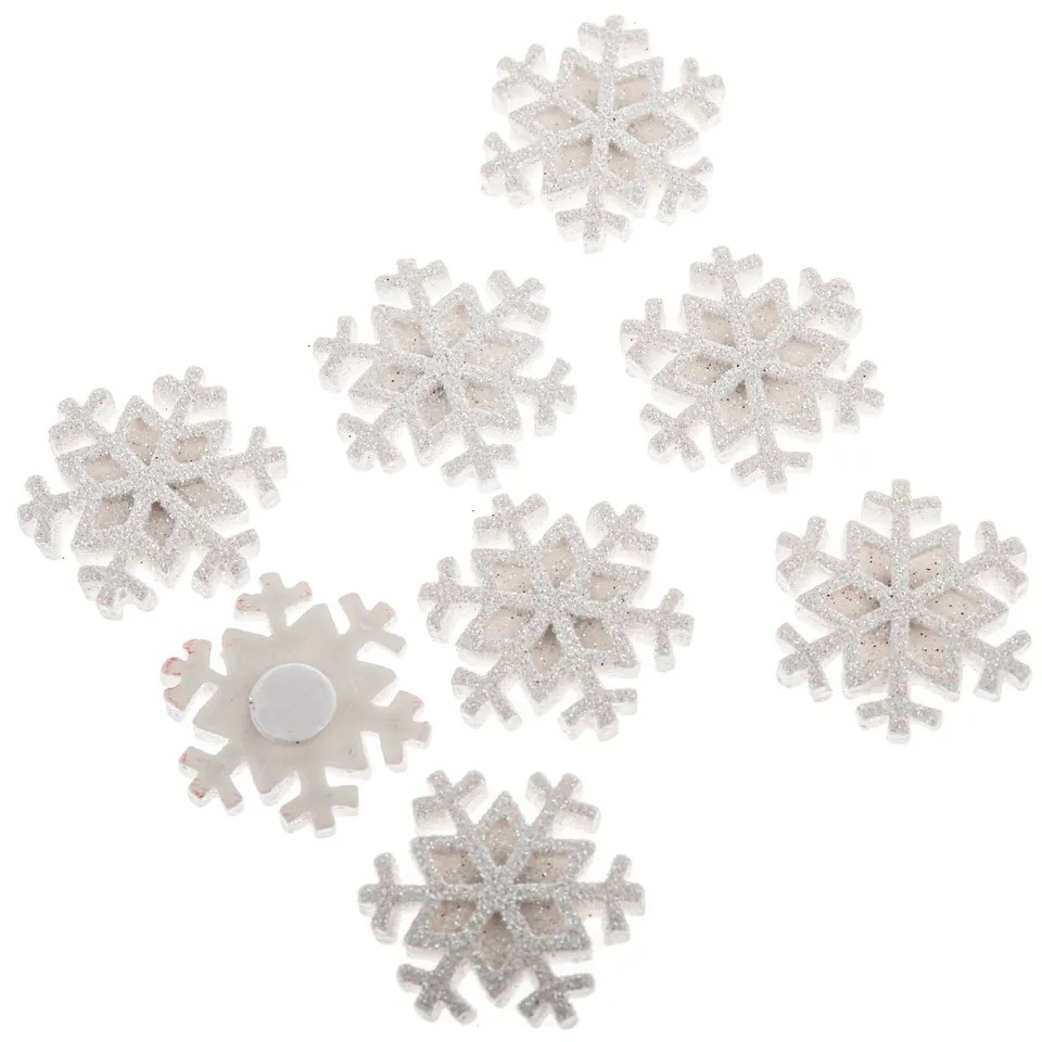 Zestaw ozdób świątecznych Płatek śniegu, 12 szt., polyresin