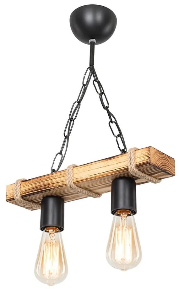 Czarno-naturalna lampa wisząca Lagun – Squid Lighting