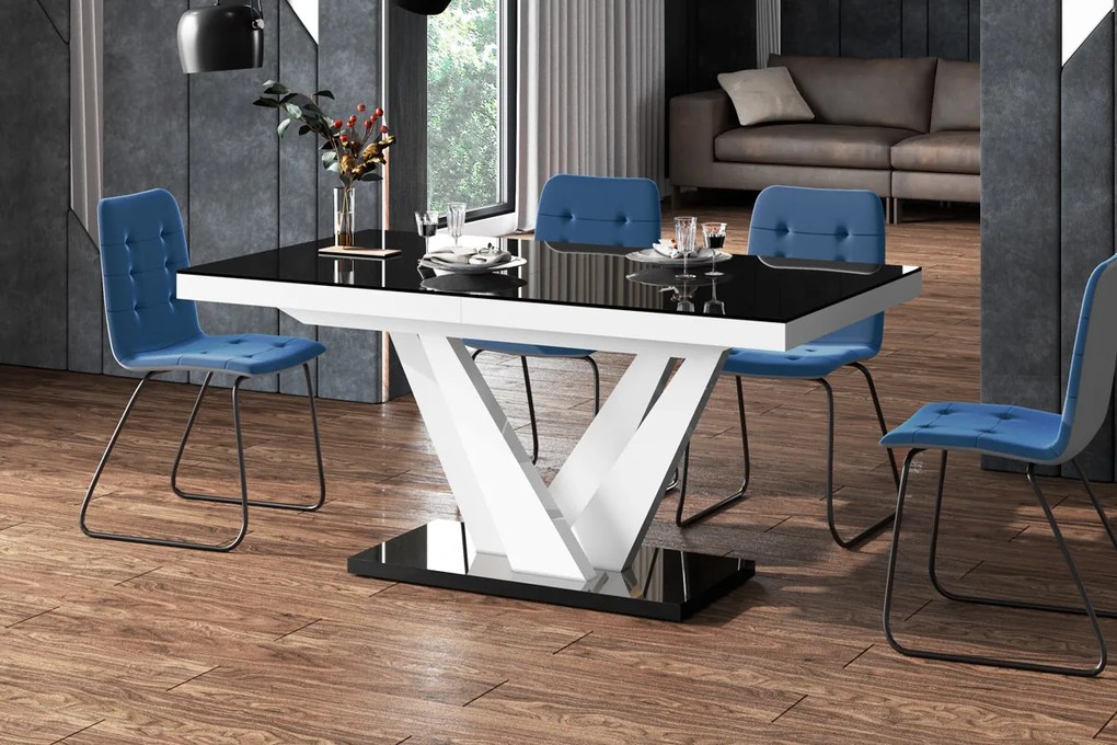 Rozkładany stół do jadalni Vegas Hubertus w wysokim połysku