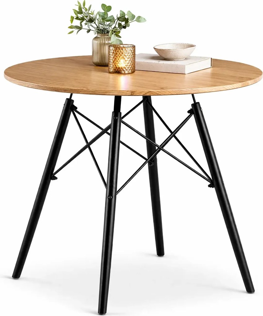 Skandynawski okrągły stół 80 cm dąb P7-P56