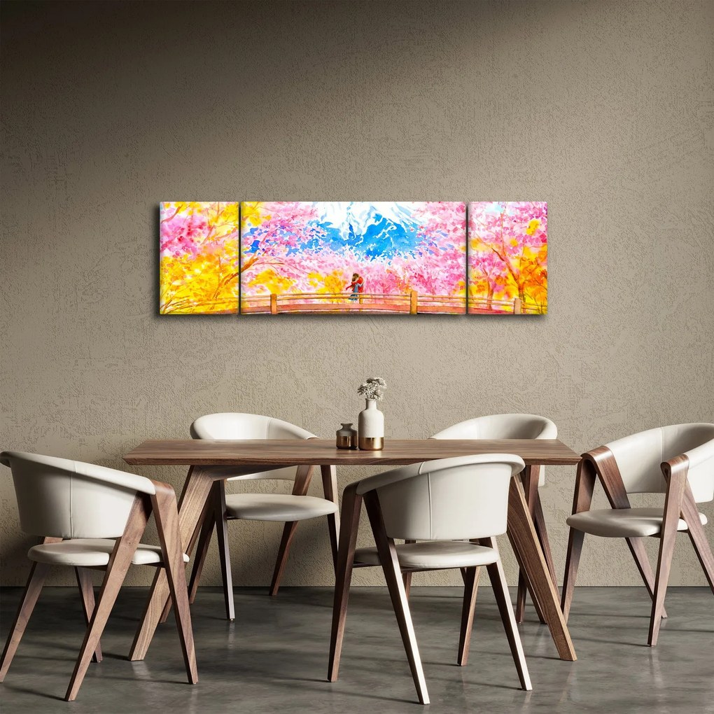 Obraz - Malowana para, akwarela (170x50 cm)