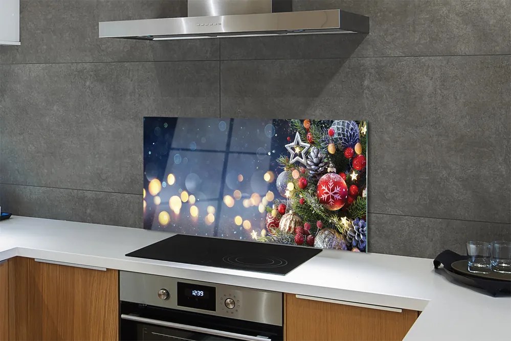 Panel szklany do Kuchni Choinka w Zimowej Aurze