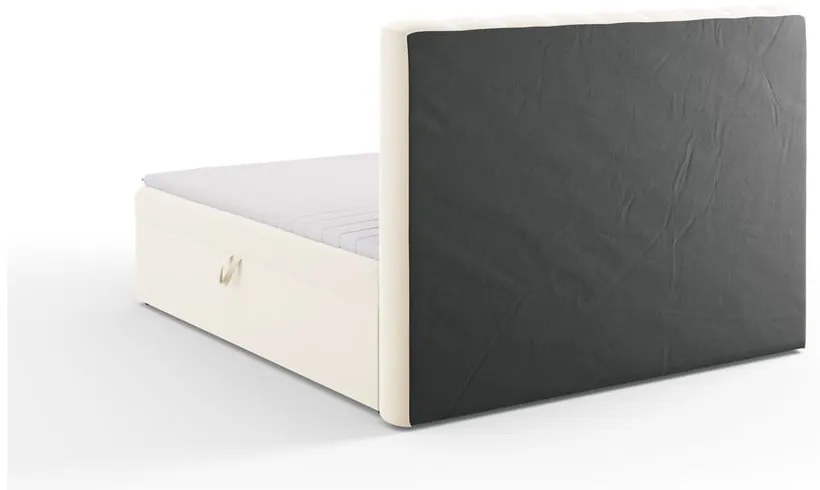 Beżowe łóżko boxspring ze schowkiem 180x200 cm Gina – Milo Casa