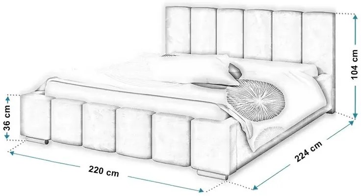 Tapicerowane łóżko 200x200 Asper 3X - 36 kolorów