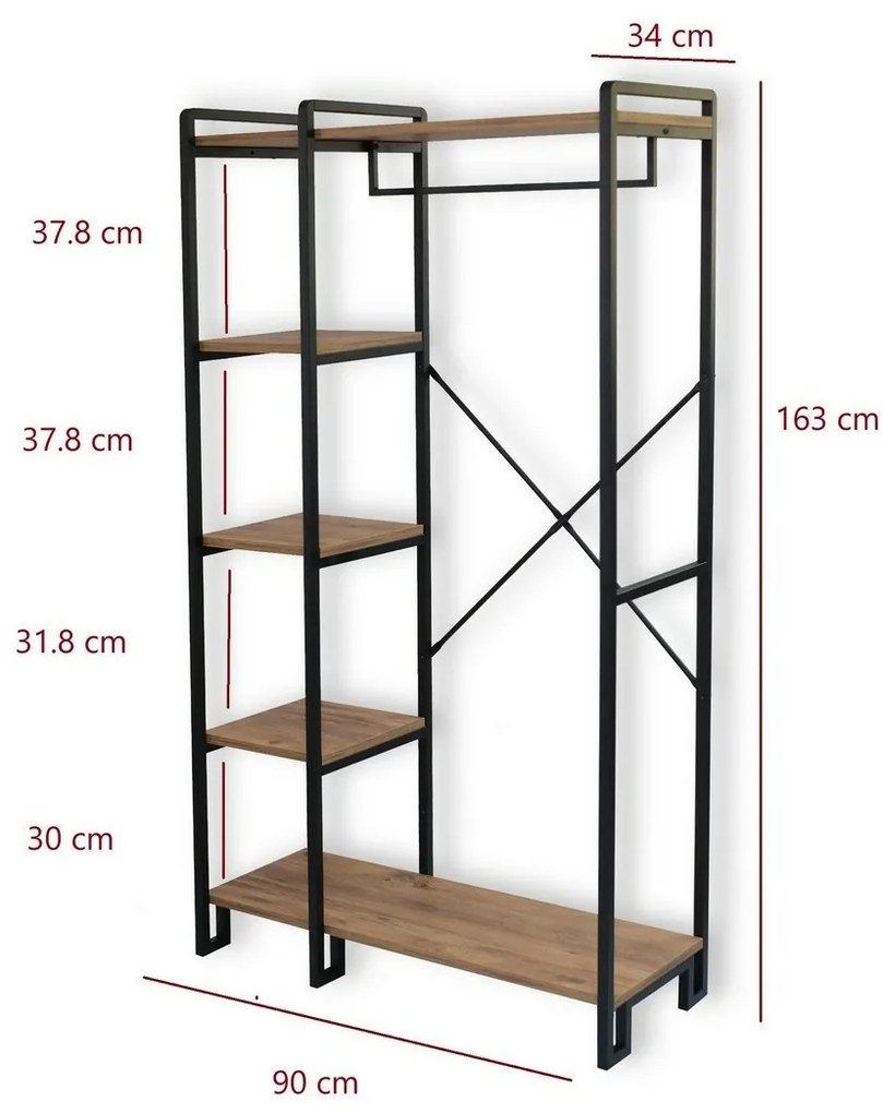 Stojak na ubrania Rex Atlantic Pine and Black