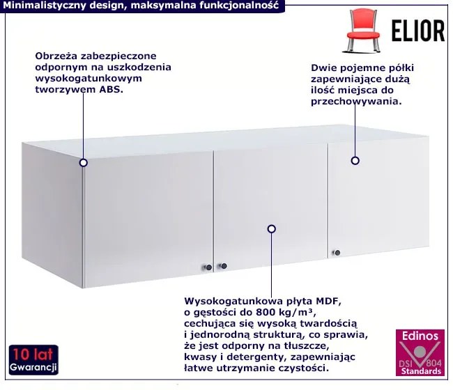 Biała duża zamykana szafka ścienna - Wilhelm 5X