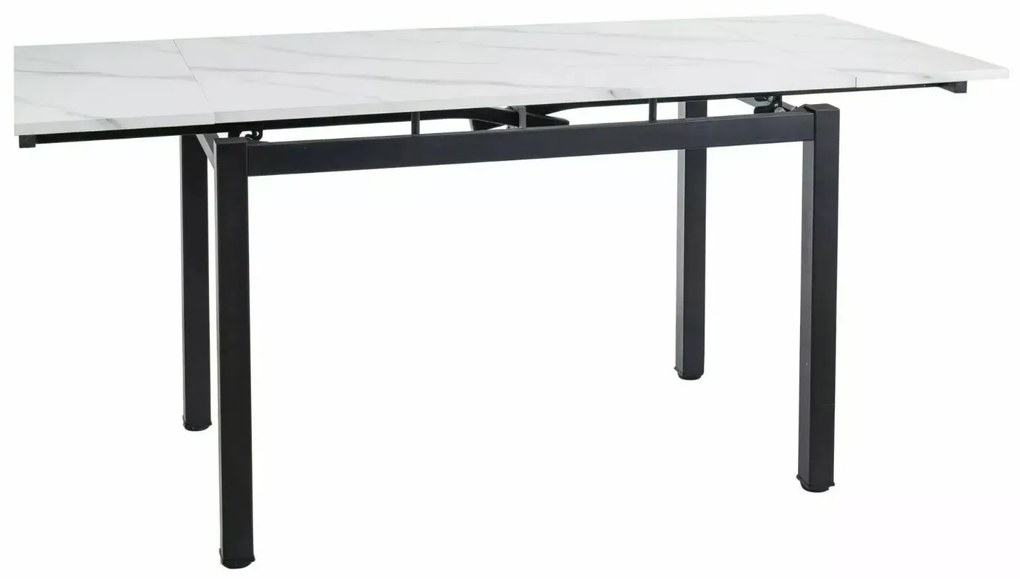 STÓŁ GD017 BIAŁY EFEKT MARMURU/CZARNY MAT 110(170)x74 SIGNAL