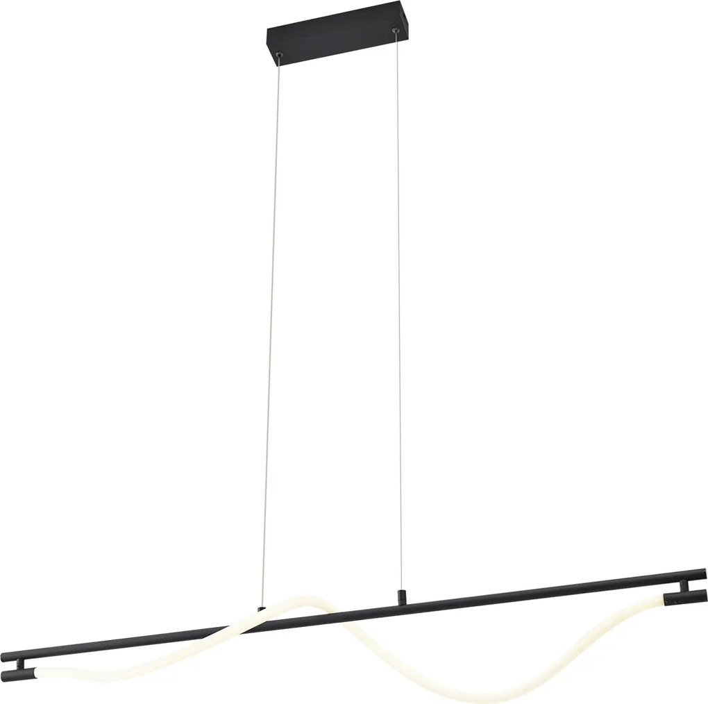 Nowoczesna lampa wisząca czarna z wbudowaną diodą LED z 3-stopniową regulacją ściemniania - Twirl