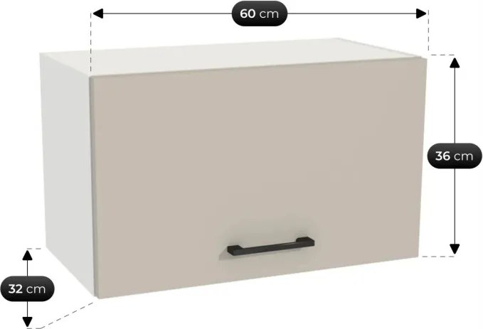 Zestaw Mebli Kuchennych MODERN 200 cm Kaszmir/Biały Nowoczesny