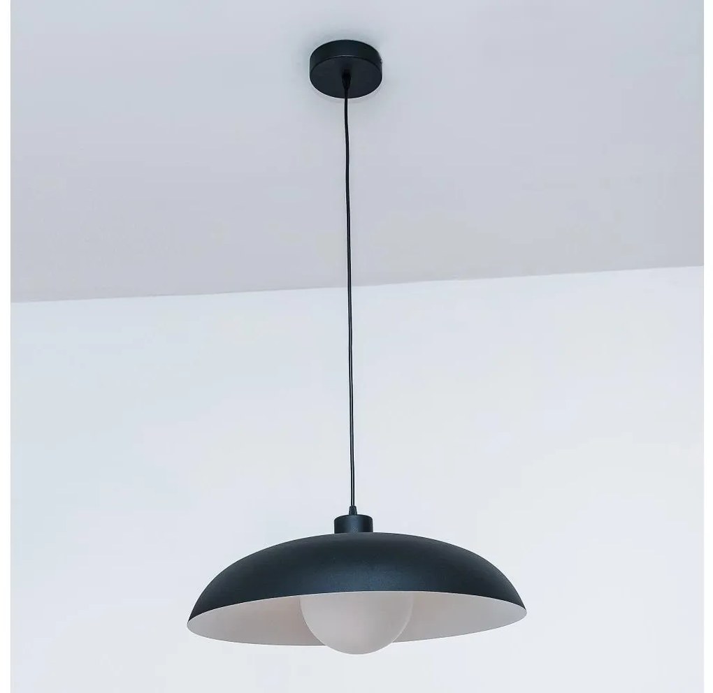 Lampa wisząca na linkach ECLIPSE 1xE27/15W/230V czarna/biała