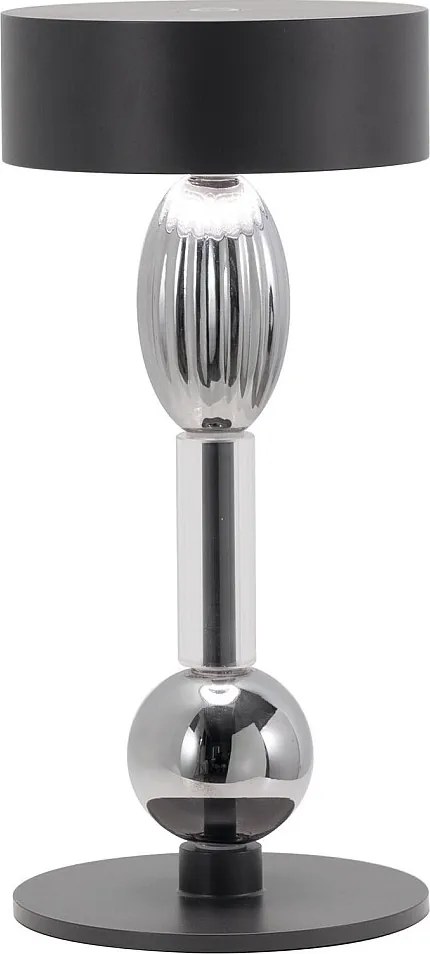 Zafferano Royal Family Wi-Fi - inteligentna akumulatorowa lampa stołowa LED, dotykowy ściemniacz, do 36 h pracy, aluminium tytanowe i szkło dmuchane