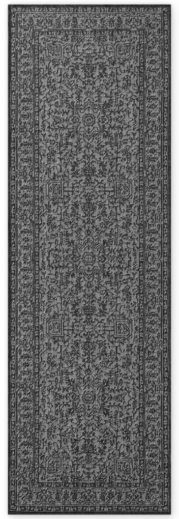 Dywan zewnętrzny dwustronny Duet czarno-kremowy 80 cm x 250 cm