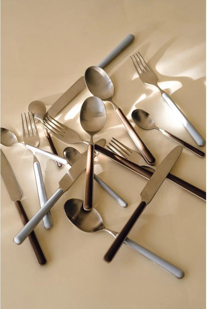 Jasnożółte/w kolorze srebra sztućce 4 szt. ze stali nierdzewnej dla 1 osoby Noli – noo.ma