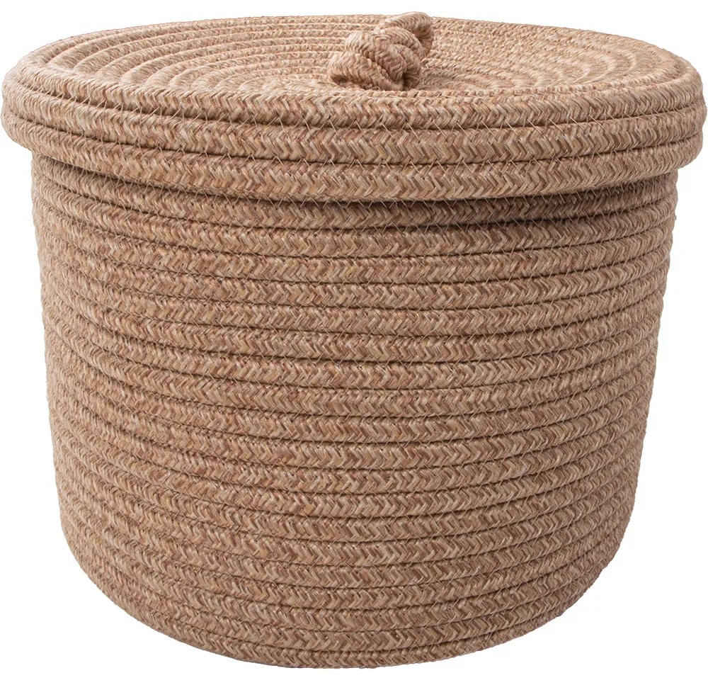 Koszyk pleciony z pokrywką Pojemnik z pokrywką beż VESSILO 020x025 inny