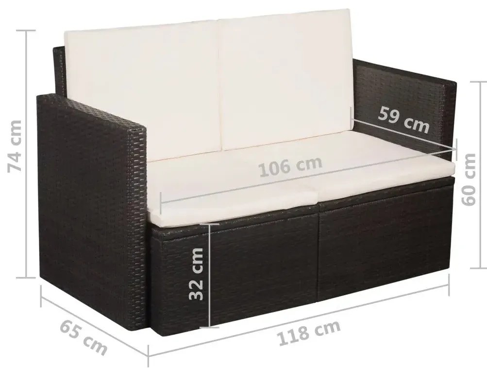Sofa ogrodowa Mios - brązowa