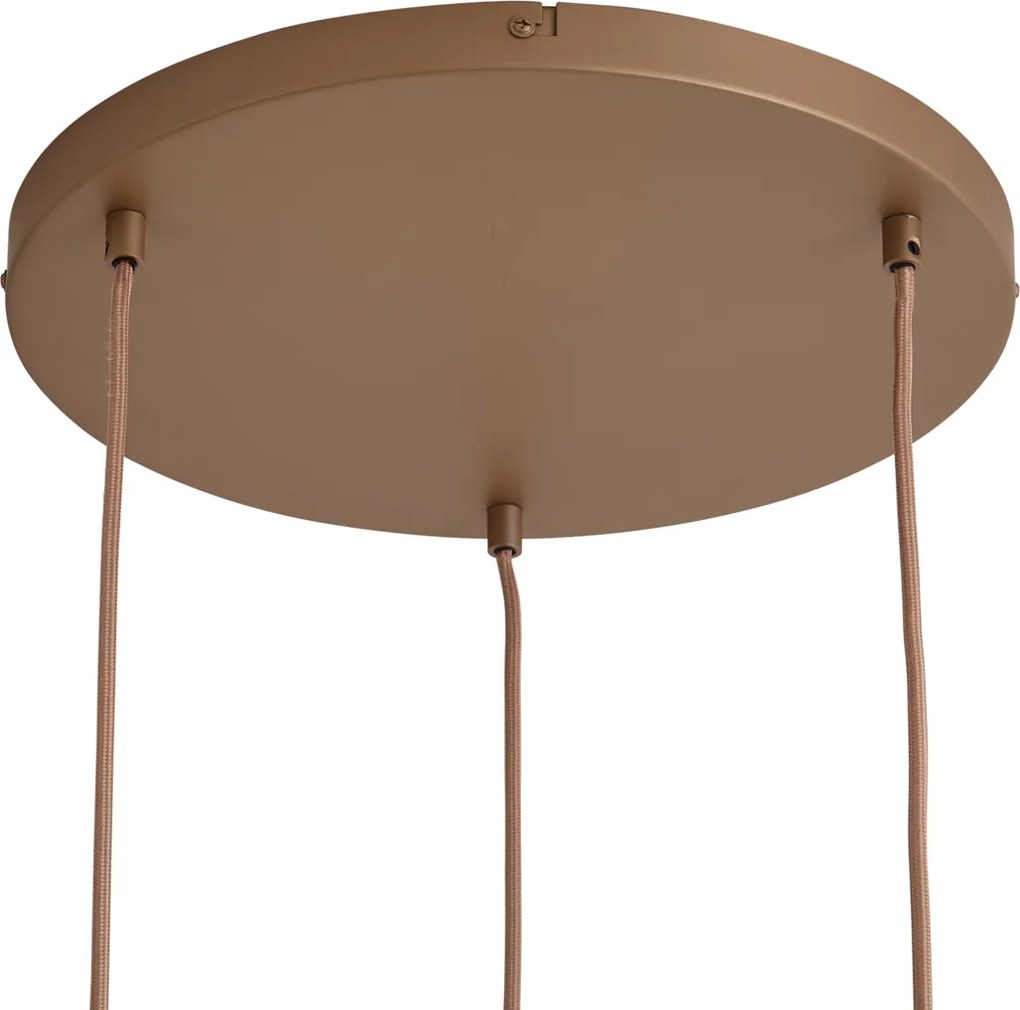 Lampa wisząca retro ciemny brąz z bursztynowymi kloszami 3-punktowa - Smokey