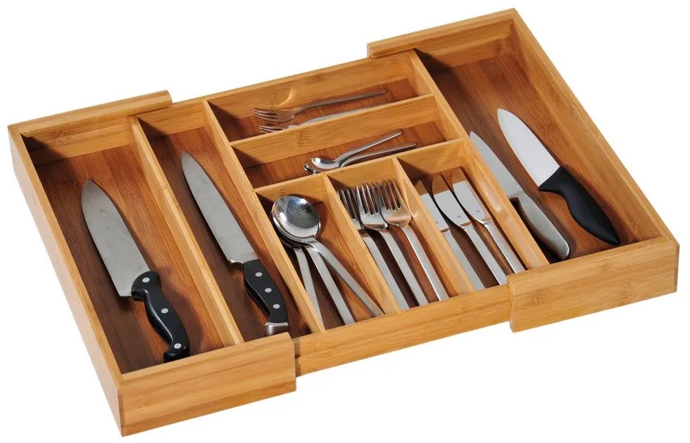 Wkład na sztućce regulowany, 35-58 cm, bambusowy, KESPER