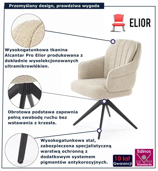 Krzesło beżowe z obrotowym siedziskiem G0-T50