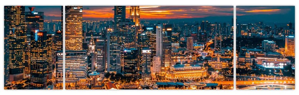 Obraz miasta nocą (170x50 cm)