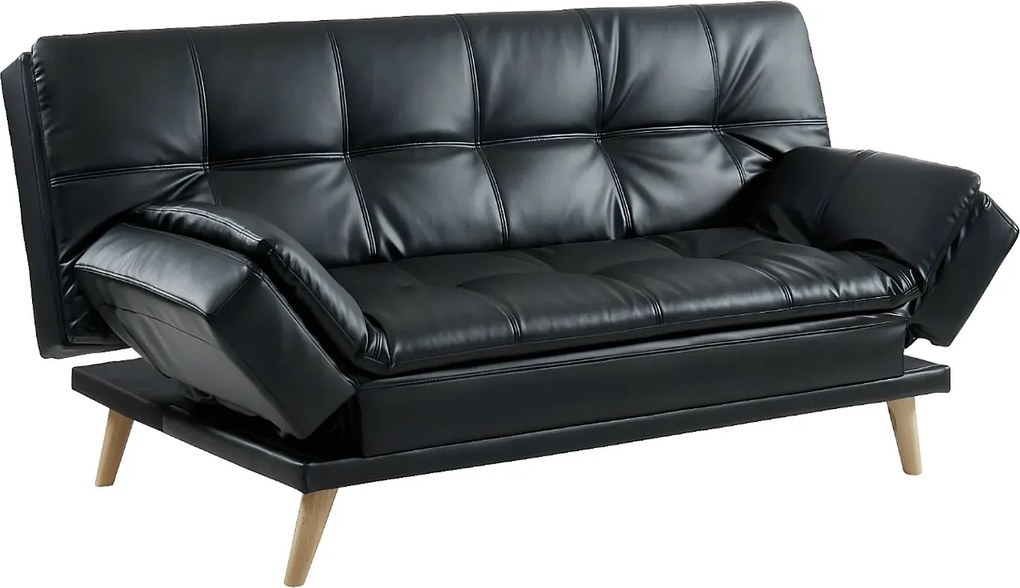 Kanapa 3-osobowa ZARINA z ekoskóry - Kolor czarny