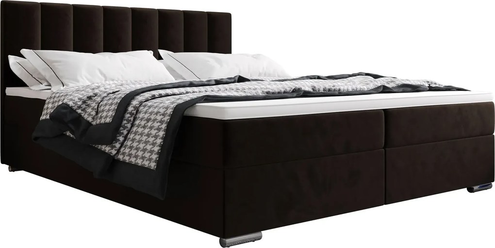 Dwuosobowe Łóżko Pluszowe Z Zagłówkiem 140X200 F2-R18