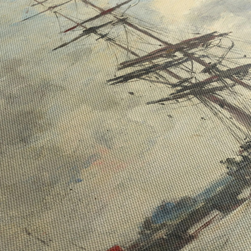 Obraz - Eugène Boudin, Ship on the Touques, reprodukcje (z zegarem) (90x30 cm)