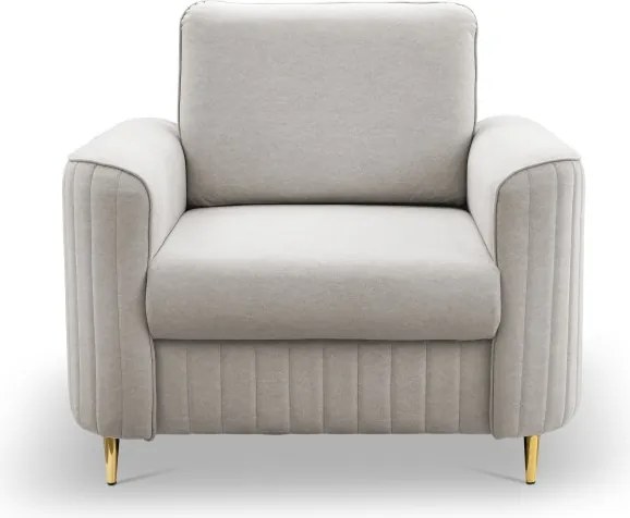 Fotel LAREN na stalowych nogach z oparciem i podłokietnikami w tkaninie CASTEL 04