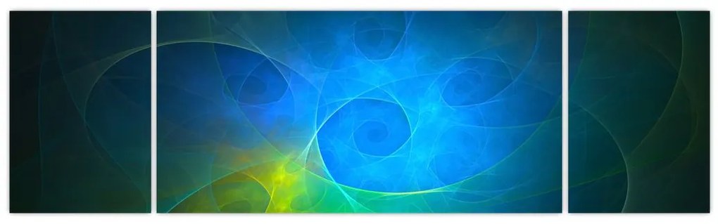 Obraz niebieskiej abstrakcji (170x50 cm)
