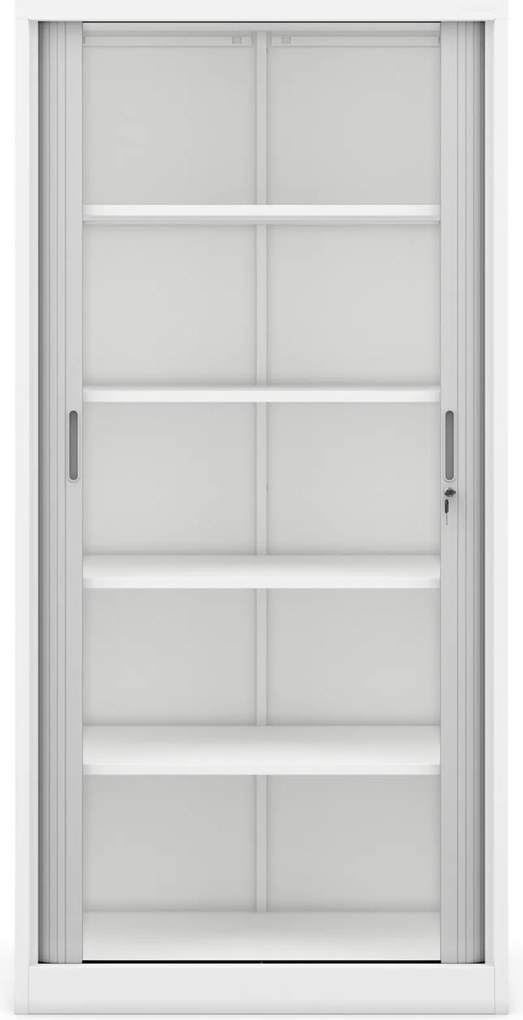 Szafa biurowa na akta z roletą Damian 90x45x185 cm szary/biały