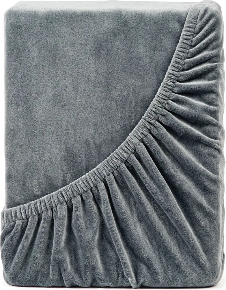 4Home Prześcieradło mikroflanela ciemnoszary, 180 x 200 cm
