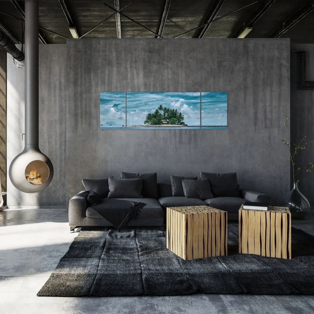 Obraz - wyspa na morzu (170x50 cm)