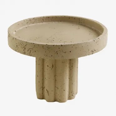 Okrągła Taca Na Drobiazgi Z Żywicy Carlow Kremowa - Sklum