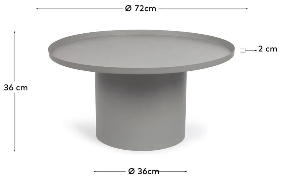 Metalowy okrągły stolik ø 72 cm Fleksa – Kave Home