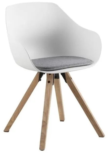 Biało-szare tapicerowane krzesła z podłokietnikami zestaw 2 szt. Tina – Actona