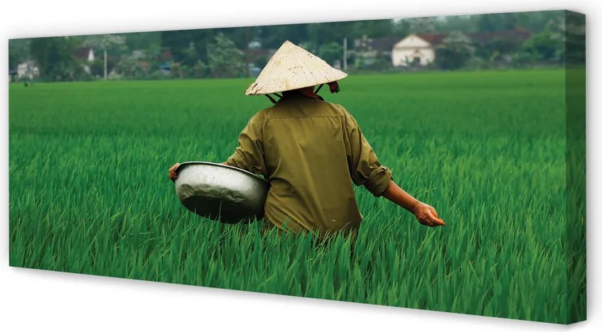 Fotoobraz na płótnie Człowiek na Trawie