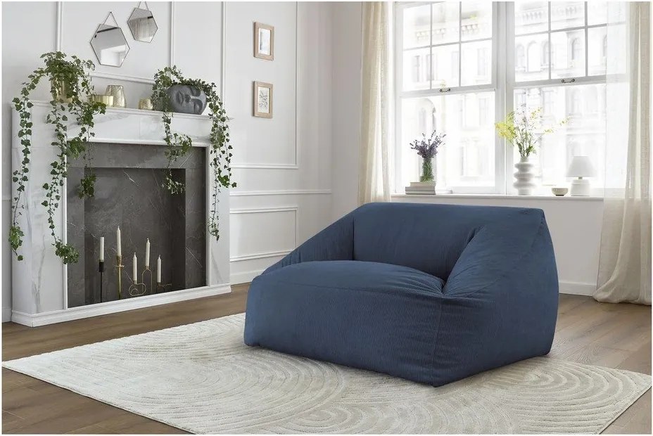 Ciemnoniebieski sztruksowy worek do siedzenia Lilibet – Bobochic Paris