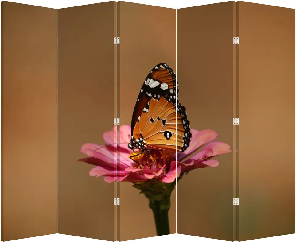 Parawan - Motyl na kwiatku (210x170 cm)